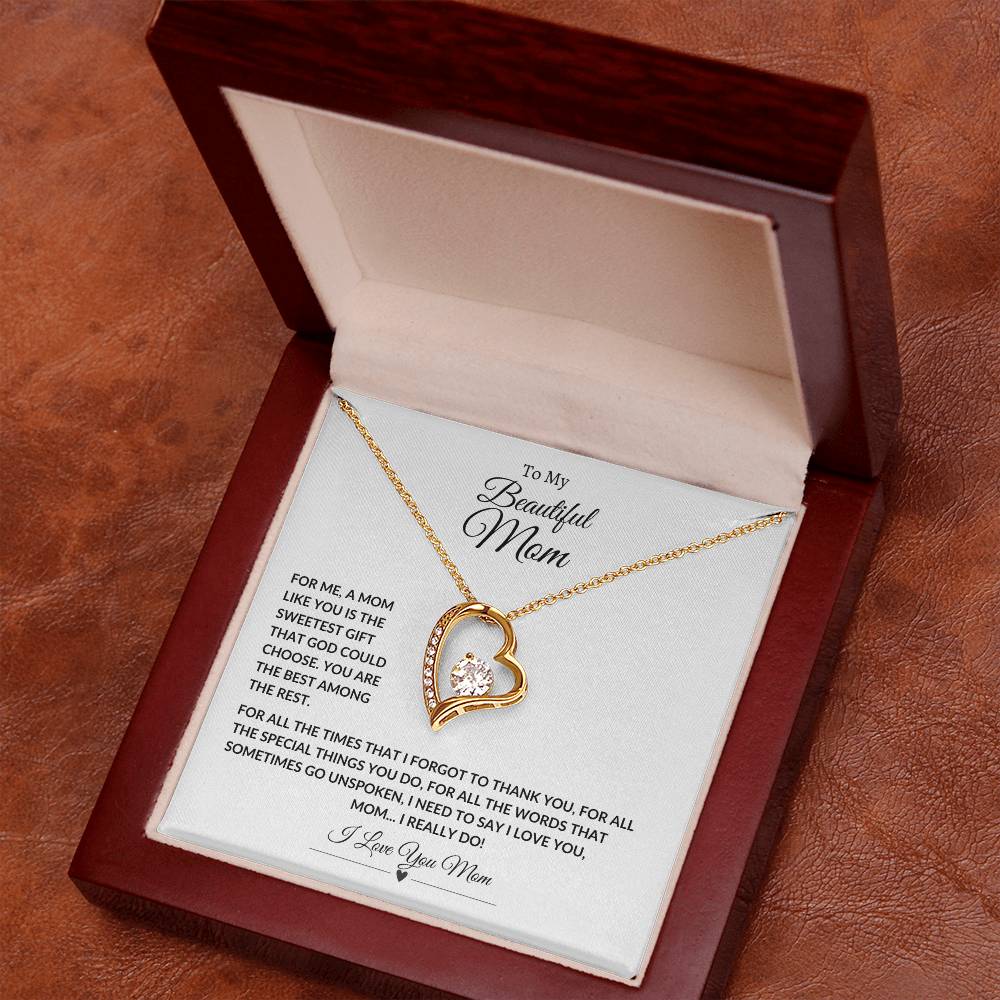 To My Beautiful Mom "Forever Love Necklace"