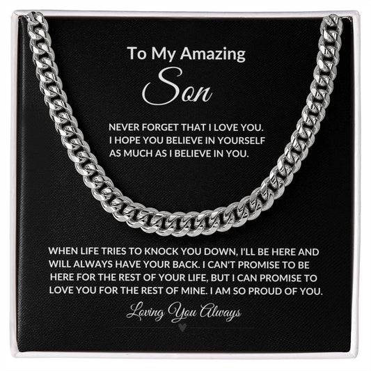 To My Amazing Son "Cuban Link Chain"