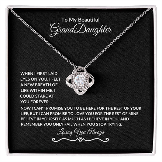 To My Beautiful Grand Daughter "Love Knot Necklace"
