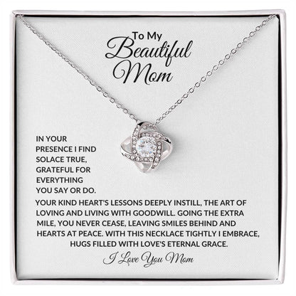 To My Beautiful Mom "Love Knot Necklace"