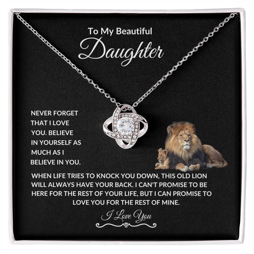 To My Beautiful Daughter "Love Knot Necklace"