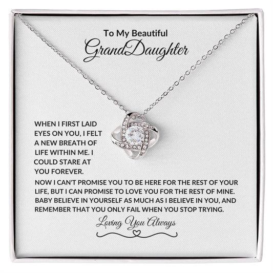 To My Beautiful Grand Daughter "Love Knot Necklace"