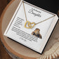To My Beautiful Daughter "Interlocking Hearts Necklace"